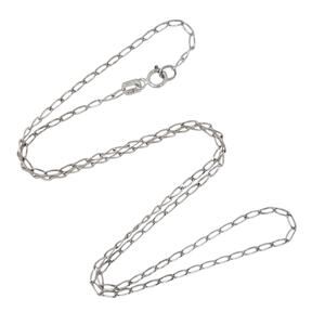 Estate Mexico Sterling Silver 925 1.5mm Paperclip Link Chain Necklace 15.5"